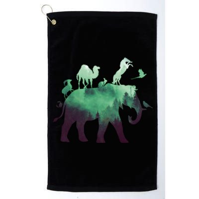 Animal Wild Life Forest Double Exposure Platinum Collection Golf Towel