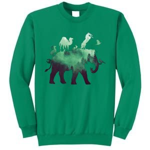 Animal Wild Life Forest Double Exposure Sweatshirt