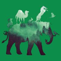 Animal Wild Life Forest Double Exposure Button