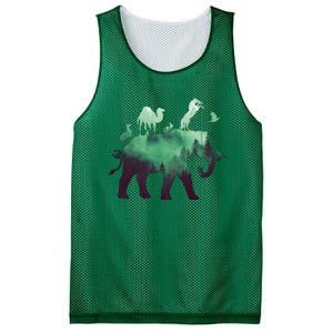 Animal Wild Life Forest Double Exposure Mesh Reversible Basketball Jersey Tank