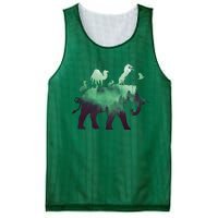 Animal Wild Life Forest Double Exposure Mesh Reversible Basketball Jersey Tank