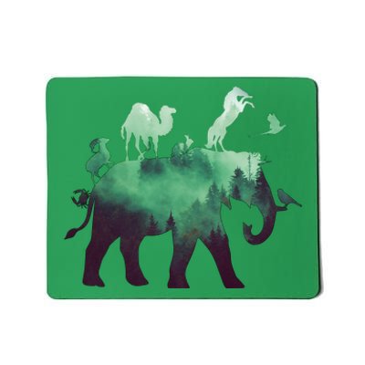 Animal Wild Life Forest Double Exposure Mousepad