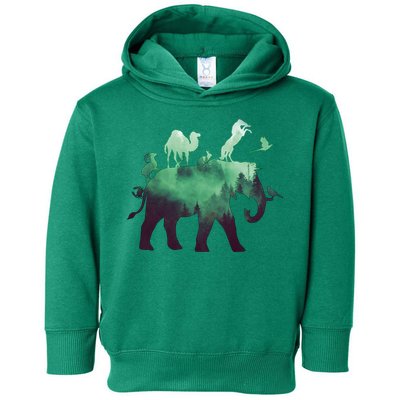 Animal Wild Life Forest Double Exposure Toddler Hoodie
