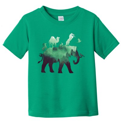Animal Wild Life Forest Double Exposure Toddler T-Shirt