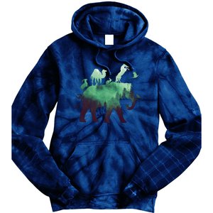 Animal Wild Life Forest Double Exposure Tie Dye Hoodie