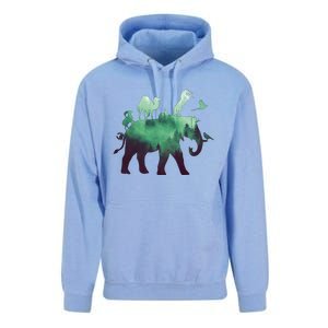 Animal Wild Life Forest Double Exposure Unisex Surf Hoodie