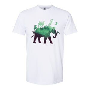 Animal Wild Life Forest Double Exposure Softstyle CVC T-Shirt