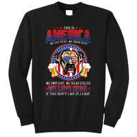 America We Love Dogs Boxer Dog and Beer 4th Of July Sweatshirt