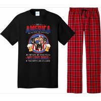 America We Love Dogs Boxer Dog and Beer 4th Of July Pajama Set