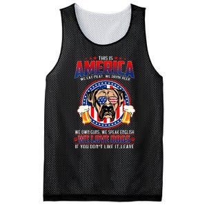 America We Love Dogs Boxer Dog and Beer 4th Of July Mesh Reversible Basketball Jersey Tank