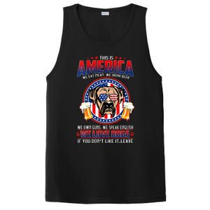 America We Love Dogs Boxer Dog and Beer 4th Of July PosiCharge Competitor Tank