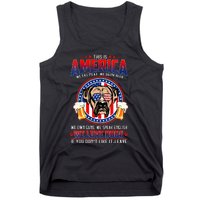 America We Love Dogs Boxer Dog and Beer 4th Of July Tank Top