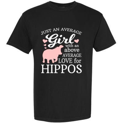 Average Who Loves Hippos Gift Hippopotamus Funny Gift Garment-Dyed Heavyweight T-Shirt