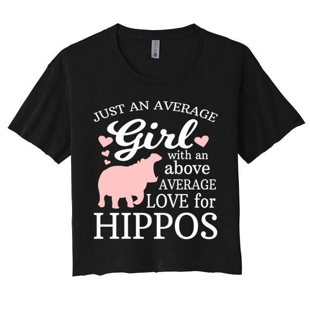 Average Who Loves Hippos Gift Hippopotamus Funny Gift Crop Top