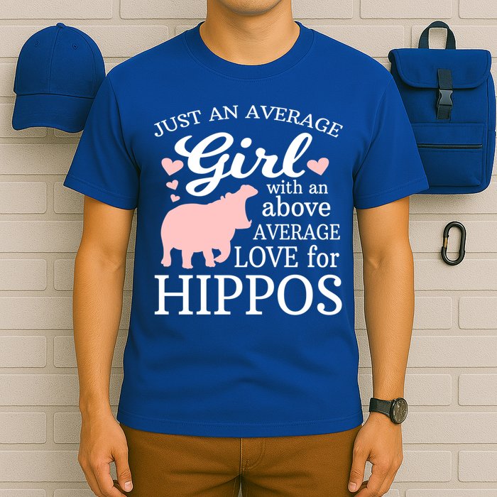 Average Who Loves Hippos Gift Hippopotamus Funny Gift T-Shirt