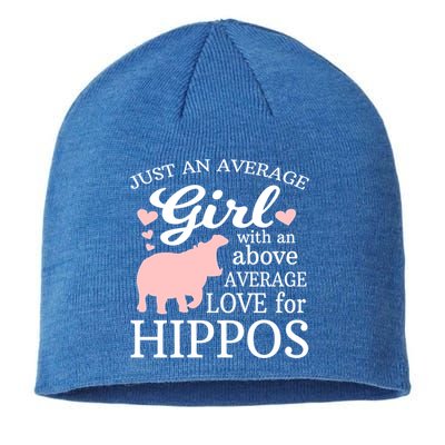 Average Who Loves Hippos Gift Hippopotamus Funny Gift Sustainable Beanie