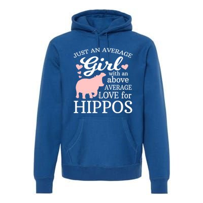 Average Who Loves Hippos Gift Hippopotamus Funny Gift Premium Hoodie