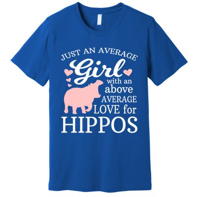 Average Who Loves Hippos Gift Hippopotamus Funny Gift Premium T-Shirt