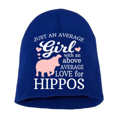 Average Who Loves Hippos Gift Hippopotamus Funny Gift Short Acrylic Beanie