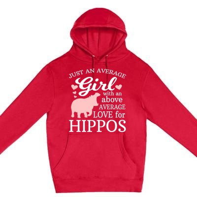 Average Who Loves Hippos Gift Hippopotamus Funny Gift Premium Pullover Hoodie