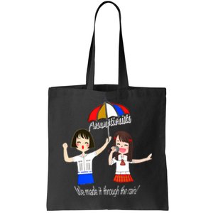 Assumptionista We Made It Through The Rain Tote Bag