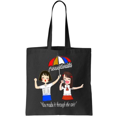 Assumptionista We Made It Through The Rain Tote Bag