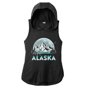 Alaska Wilderness Moose Moon Ladies PosiCharge Tri-Blend Wicking Draft Hoodie Tank