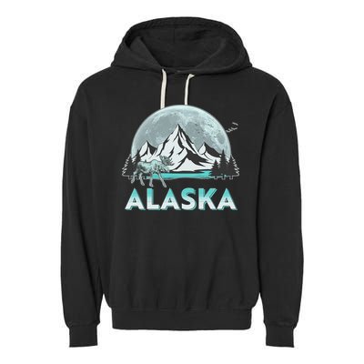 Alaska Wilderness Moose Moon Garment-Dyed Fleece Hoodie