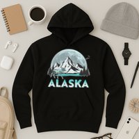 Alaska Wilderness Moose Moon Hoodie