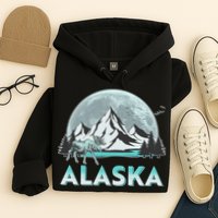 Alaska Wilderness Moose Moon Hoodie