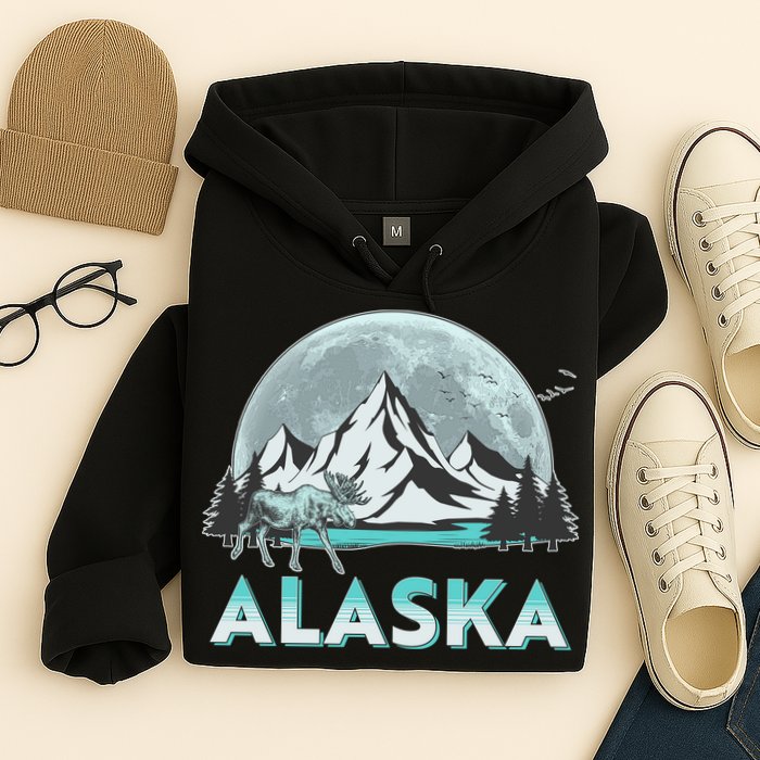 Alaska Wilderness Moose Moon Hoodie
