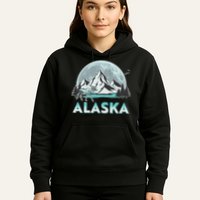 Alaska Wilderness Moose Moon Hoodie