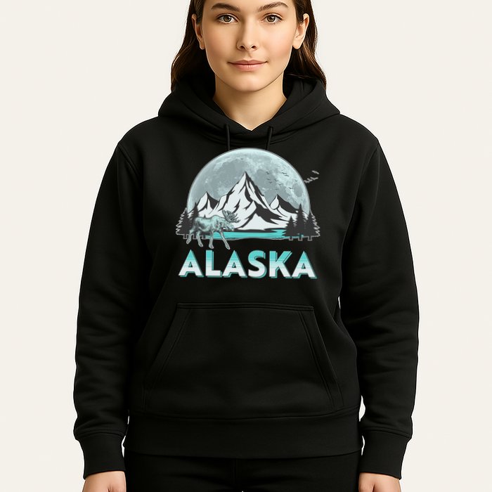Alaska Wilderness Moose Moon Hoodie