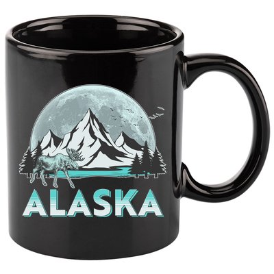 Alaska Wilderness Moose Moon 11oz C Handle Ceramic Mug