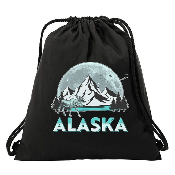 Alaska Wilderness Moose Moon Drawstring Bag