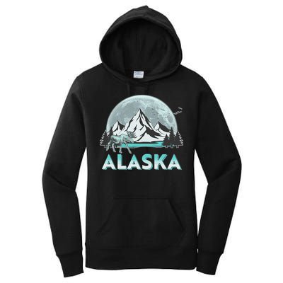 Alaska Wilderness Moose Moon Women's Pullover Hoodie