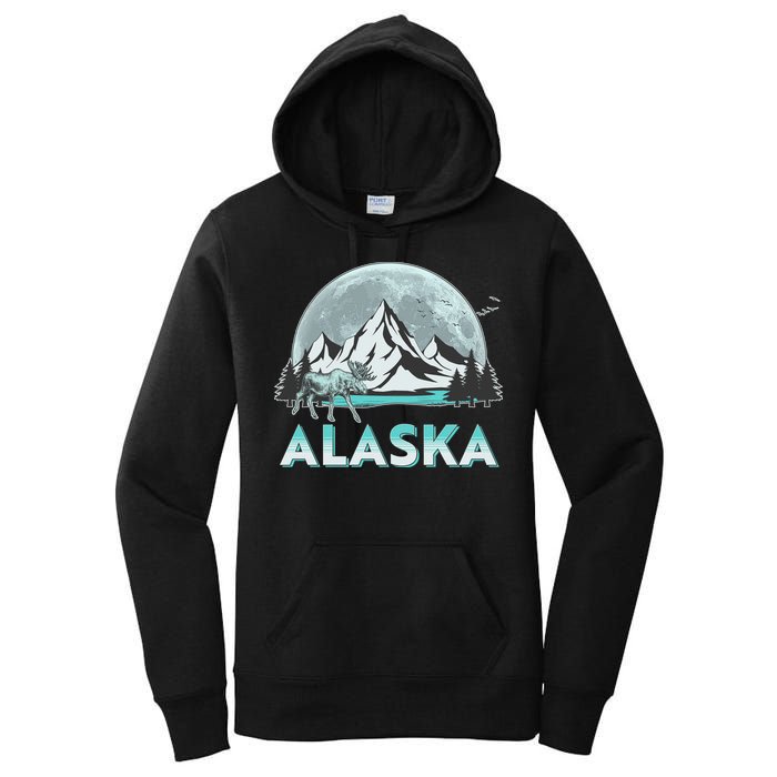 Alaska Wilderness Moose Moon Women's Pullover Hoodie
