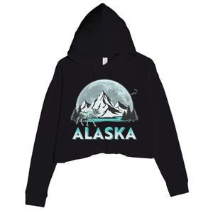 Alaska Wilderness Moose Moon Crop Fleece Hoodie