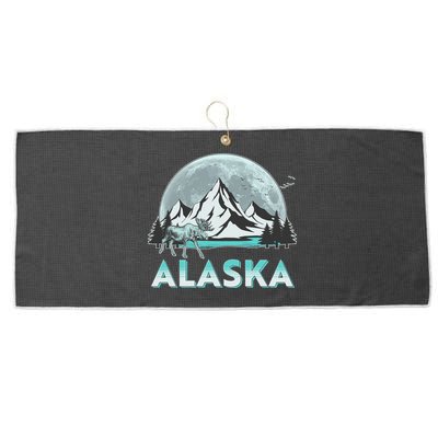 Alaska Wilderness Moose Moon Large Microfiber Waffle Golf Towel