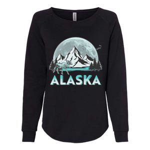 Alaska Wilderness Moose Moon Womens California Wash Sweatshirt