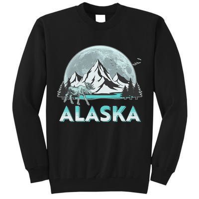 Alaska Wilderness Moose Moon Tall Sweatshirt