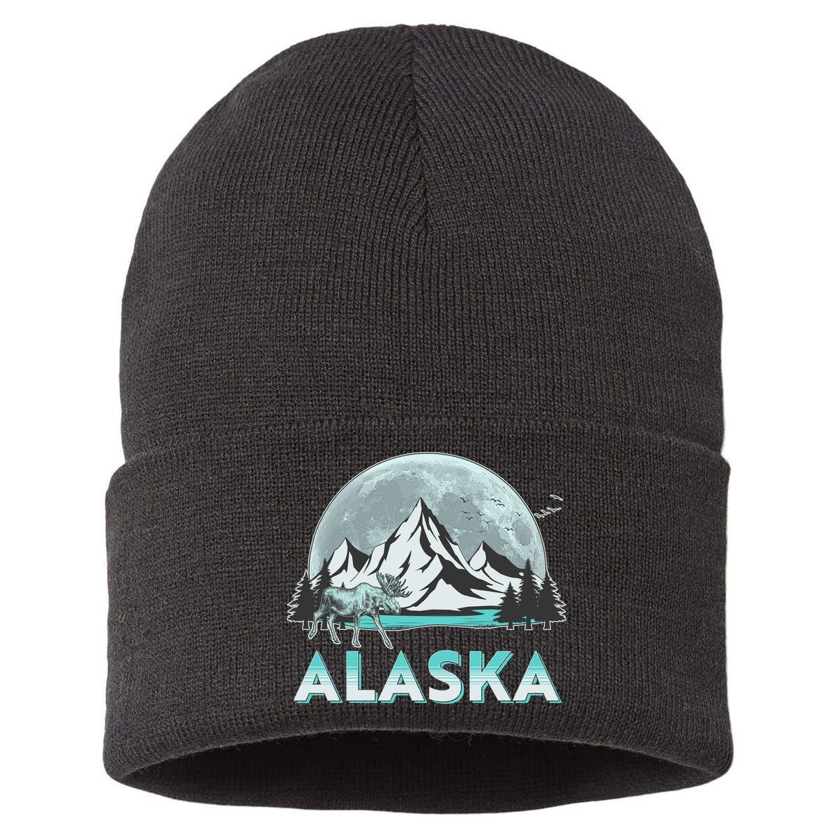 Alaska Wilderness Moose Moon Sustainable Knit Beanie