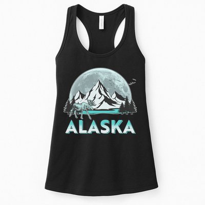 Alaska Wilderness Moose Moon Womens Tank Top