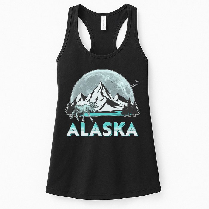 Alaska Wilderness Moose Moon Womens Tank Top