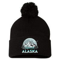 Alaska Wilderness Moose Moon Pom Pom 12in Knit Beanie