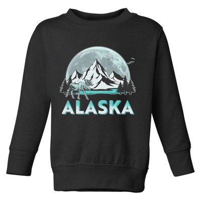 Alaska Wilderness Moose Moon Toddler Sweatshirt