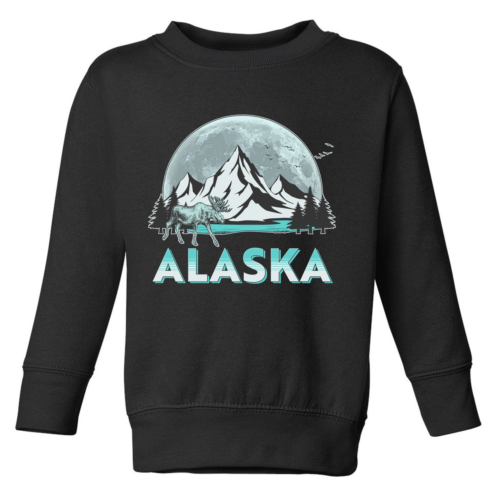 Alaska Wilderness Moose Moon Toddler Sweatshirt