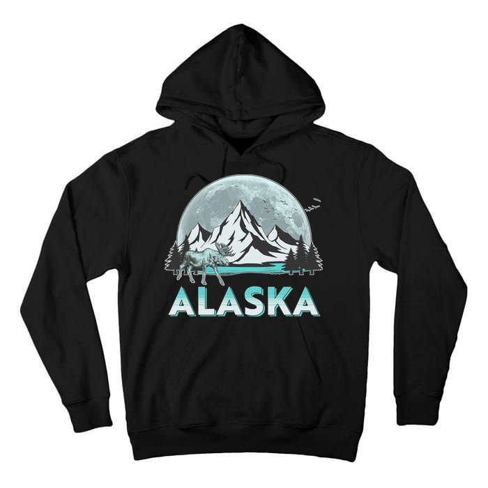 Alaska Wilderness Moose Moon Tall Hoodie