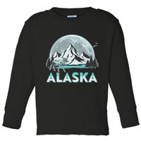 Alaska Wilderness Moose Moon Toddler Long Sleeve Shirt