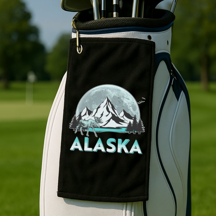 Alaska Wilderness Moose Moon Golf Towel